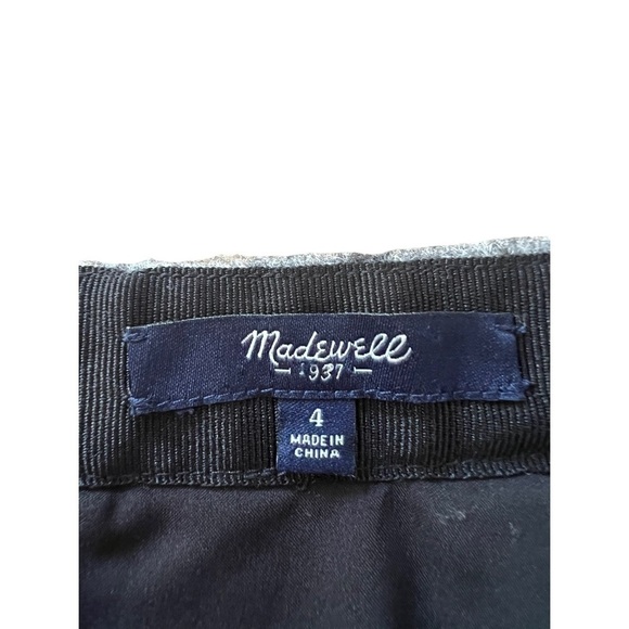 Madewell Academia Wool Shirttail Mini Skirt in Plaid Grid Check Gray Size 4 - Picture 5 of 8